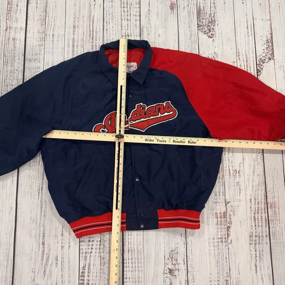 Starter Diamond Cleveland Indians Jacket Mens L MLB Bomber GUC